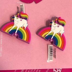 Lisa Frank Crocs Jibbitz Unicorn Rainbow Croc Charms New with Tags Set of 2